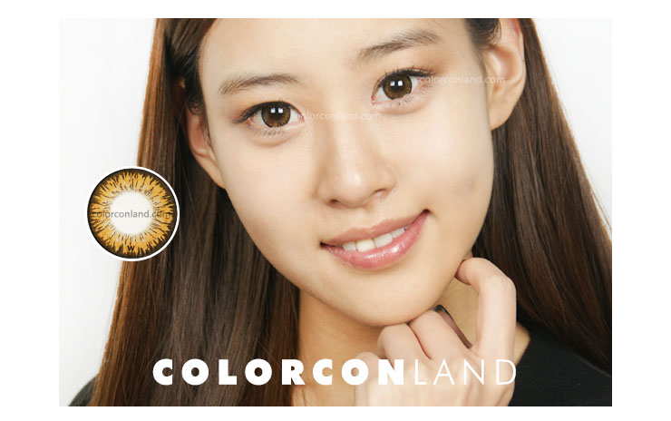 GBT ブラウンの度なし、近視用 カラーコンタクトをつけた女性の顔の画像